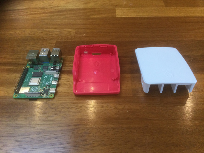 The Raspberry Pi and its case